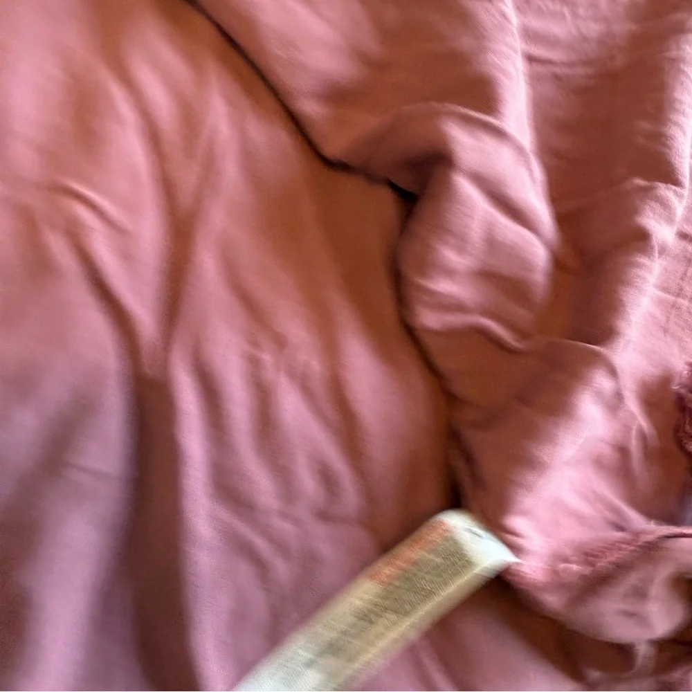 Free People Tattered Up Slip Dress Mauve Pink XS Flowy Boho Distressed Fringe - Picture 8 of 9